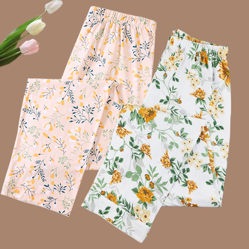 Women's Pure Cotton Thin Pajama Pants, High-Waisted, Large Size, Loose-Fitting Home Pants, Summer All-Cotton Pajama Pants for Middle-Aged and Elderly, Air-Conditioned Long Pants Women's Pure Cotton Thin Pajama Pants, High-Waisted, Large Size, Loose-Fitting Home Pants, Summer All-Cotton Pajama Pants for Middle-Aged and Elderly, Air-Conditioned Long Pants