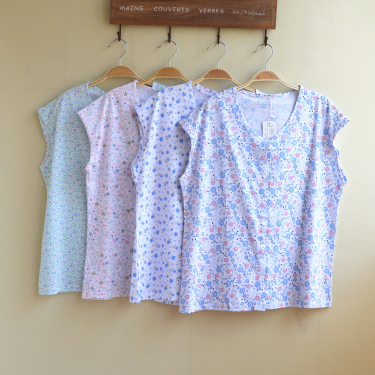 Áo len cotton nữ tay ngắn tay trung niên áo vest hở cổ cho mẹ bầu size lớn để mở đồ lót áo mặc vest