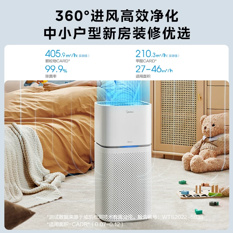 Воздухоочиститель Midea для дома, удаление/formaldehyde, маленькая стерилизация, устранение запаха дыма, пыли и аллергенов