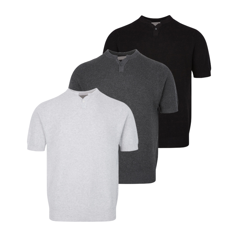 Joinboy 26Ss American Retro Henry Collar Short-Sleeve T-Shirt, Fitted and Versatile, Cleanfit Top with a High-End Feel