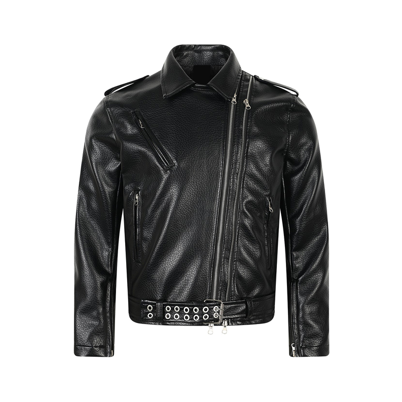 Joinboy Jacket American-Style Textured Pu Leather Short Jacket Autumn Rock Biker Diagonal Zipper Jacket