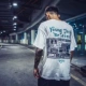 TSLC 牧 Áo thun nam tay ngắn nam thương hiệu áo phông hip hop đường phố châu Âu và Mỹ mùa hè in lỏng