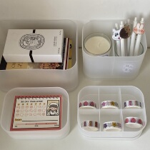 Boring Bazaar Simple Wu Print Style Desktop Storage Finishing Box Simple Scrub Student Dormitory Stationery Storage Box