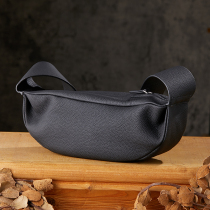 Handmade genuine leather mens crossbody bag fashionable and versatile first-layer cowhide chest bag large-capacity personalized casual armpit bag trendy