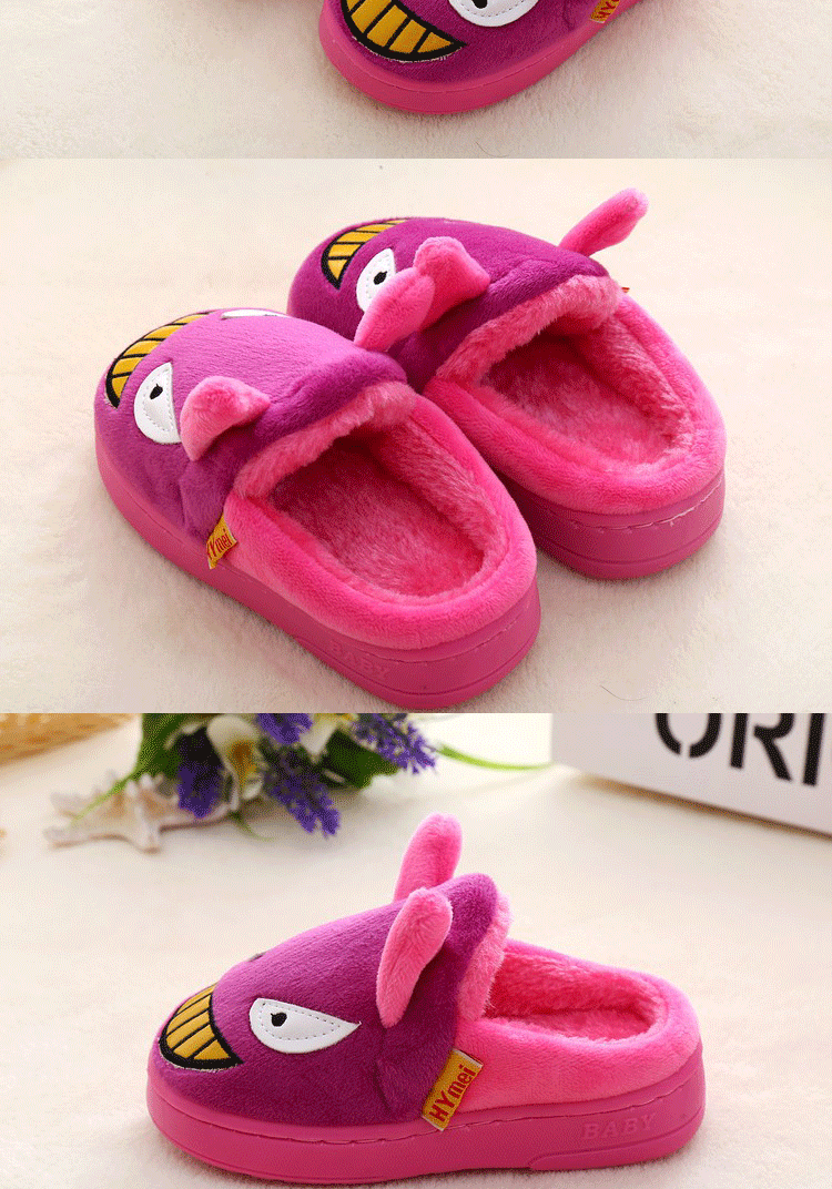 Pantoufles enfants en suède pour hiver - semelle plastique - Ref 1015651 Image 13