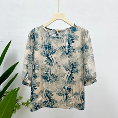Одежда для дам 妈妈夏装短袖仿真丝小衫tt恤中老年女装夏季时尚大码薄款上衣新款