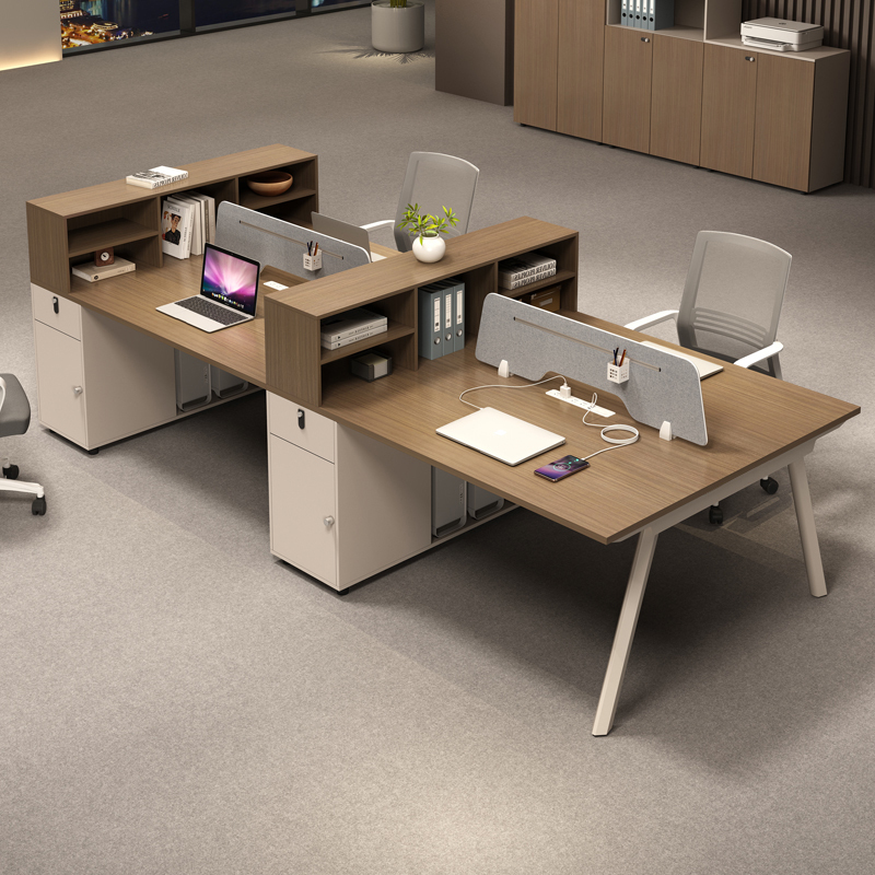 Staff Office Desk and Chair Combination, Simple and Modern, Single, Double, Four or Six Person Workstation, Facing Partition, Booth Office Desk