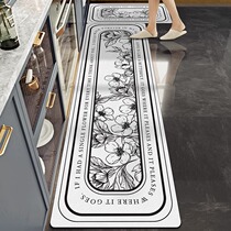 Kitchen floor mats are non-slip and oil-proof wipeable and wash-free household carpets pvc waterproof Nordic long strip mats ins style 2592