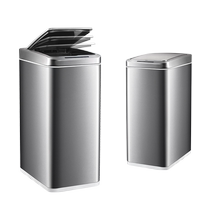 Ubaina Intelligent Automatic Sensor Trash Stainless Steel Square Trash Can 18L Classified Trash Can 2852