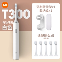 【T300】Белый + 5 индивидуальных насадок для щеток + коробка для зубных щеток + держатель зубных щеток