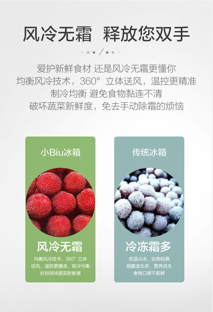 苏宁极物小Biu 三开门变频智能风冷冰箱 226L 一级能效 图9