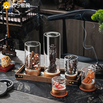 Sealed jar glass bottle agarwood bracelet walnut beads hand-made art sealed storage jar display box jar 947g