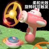 Luminous gyro gun childrens toy boy bamboo dragonfly baby outdoor flying saucer flying spinning girl pistol 2895