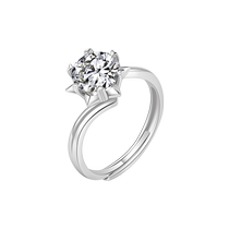 Moissanite 1 carat diamond ring female sterling silver couple proposal wedding ring Chinese Valentines Day gift to girlfriend 2521