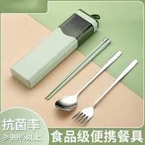 Chopsticks Personal Box Adult Portable Tableware Case Box Chopstick Spoop Package Three Pieces Xiaojiao 2450