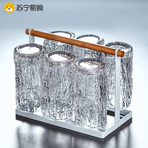 Hammered glass bark cup Internet celebrity transparent water cup womens Nordic simple beverage tea cup home set 947g