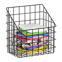 Student wall-mounted storage basket magazine and newspaper rack no punching file rack newspapers and periodicals newspaper storage rack Huanghe 1117