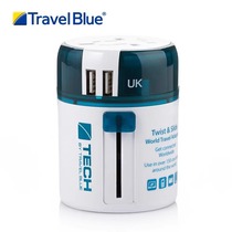 TRAVEL BLUE Global Universal Conversion Plug Overseas Travel Multifunctional Power Conversion Socket Dual USB Charging 1175