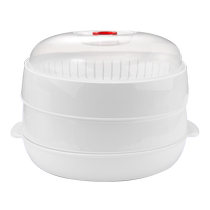 Microwave oven heating steamer food-grade household water-added double-layer special container steamer drawer steamer box steamer 1789