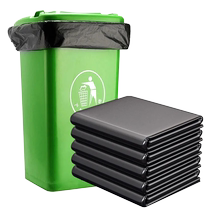 Large flat black plastic garbage bag 50*80CM hotel property commercial thickened garbage bag Huanghe 1117