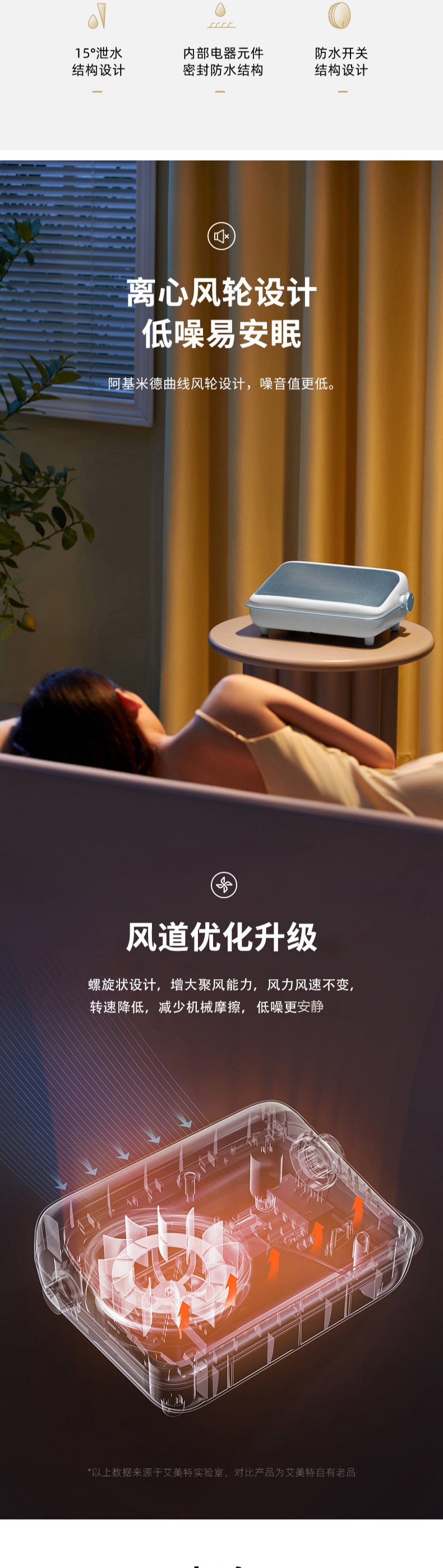 艾美特 石墨烯暖风机  免打孔可壁挂 图14