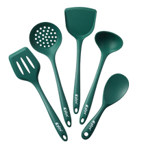 Silicone soup spoon household long-handled spoon non-stick pan special food grade high temperature resistant large spoon colander frying spoon 1789
