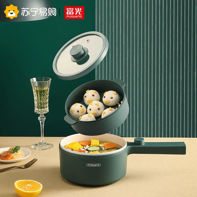 Rich photoelectric cooking pot multi-functional student dormitory home non-stick electric hot pot ceramic liner integrated electric heating pot 239