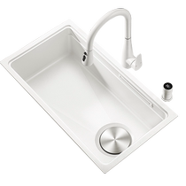 Best Cream White Under Counter Basin Sink Large Single Slot Kitchen 304 Stainless Steel Household Dish Sink 1213