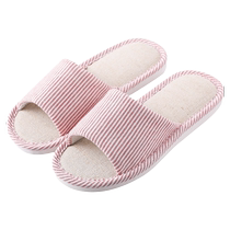 Linen Slippers Womens Season 2024 New Indoor Home Residence Mute Floor Non-slip Cotton Linen slippers male 957