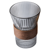 Glass cup with good appearance accordion waist coffee cup household water cup juice cup insulated anti-scalding tea cup 2407