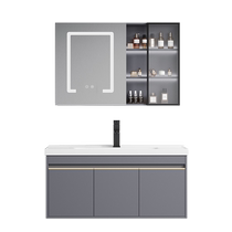 Solid wood bathroom cabinet combination ceramic integrated basin simple bathroom washstand bathroom hand wash basin cabinet 1145