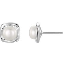 China Gold S925 Sterling Silver Natural Freshwater Pearl Stud Earrings Silver Needle Earrings C1 Gift for Girlfriend 3761
