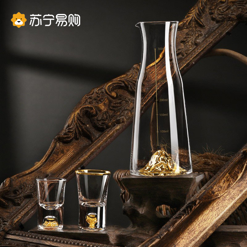Gold Mountain liquor Wine Distributor Home Suit Crystal Glass White Liquor Cup Creative Chinese Wine Jug Decanter 2378-Taobao