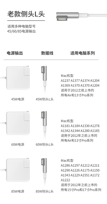 Thích hợp cho bộ sạc máy tính Apple macbook air/mac/pro notebook power adapter cáp sạc chính hãng phích cắm sạc nhanh Type-C chính hãng 45w60W85W1673 adapter máy hút sữa medela pump