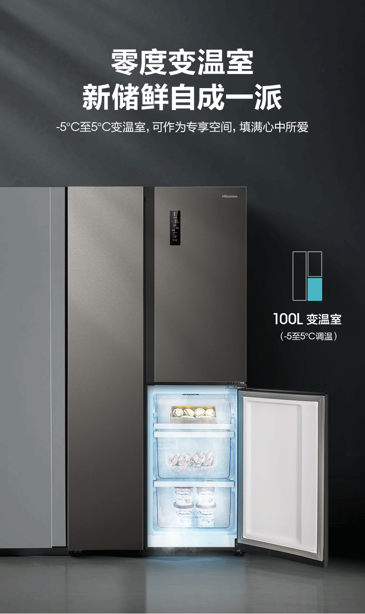 海信 变频 对开双开门电冰箱 398L 图4