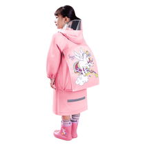 Childrens raincoat for boys and girls full body waterproof kindergarten primary school students go to school special poncho with school bag 900