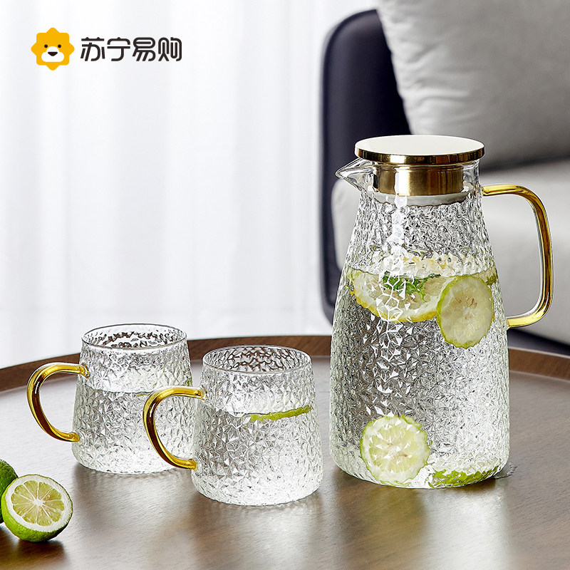 苏宁冷水壶玻璃耐高温家用大容量凉水杯壶套装耐热防摔扎壶2008
