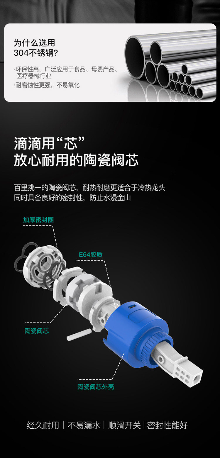 华帝 304不锈钢 水龙头单孔家用 图2
