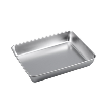 Stainless steel square plate rectangular tray commercial flat plate household deepened grilled fish iron plate square basin with lid 2132