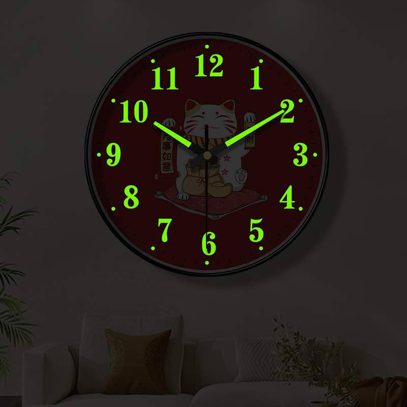 Suning Luminous Wall Clock, Clearly Visible in the Dark, Light Luxury and High-End Feel, for Living Room and Bedroom, No Drilling Required, Low Noise Wall Clock 4137