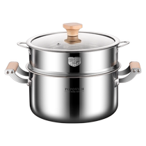 316 stainless steel soup pot household steaming cooking and stewing non-stick pot thickened double-ear pot new induction cooker gas stove 2351