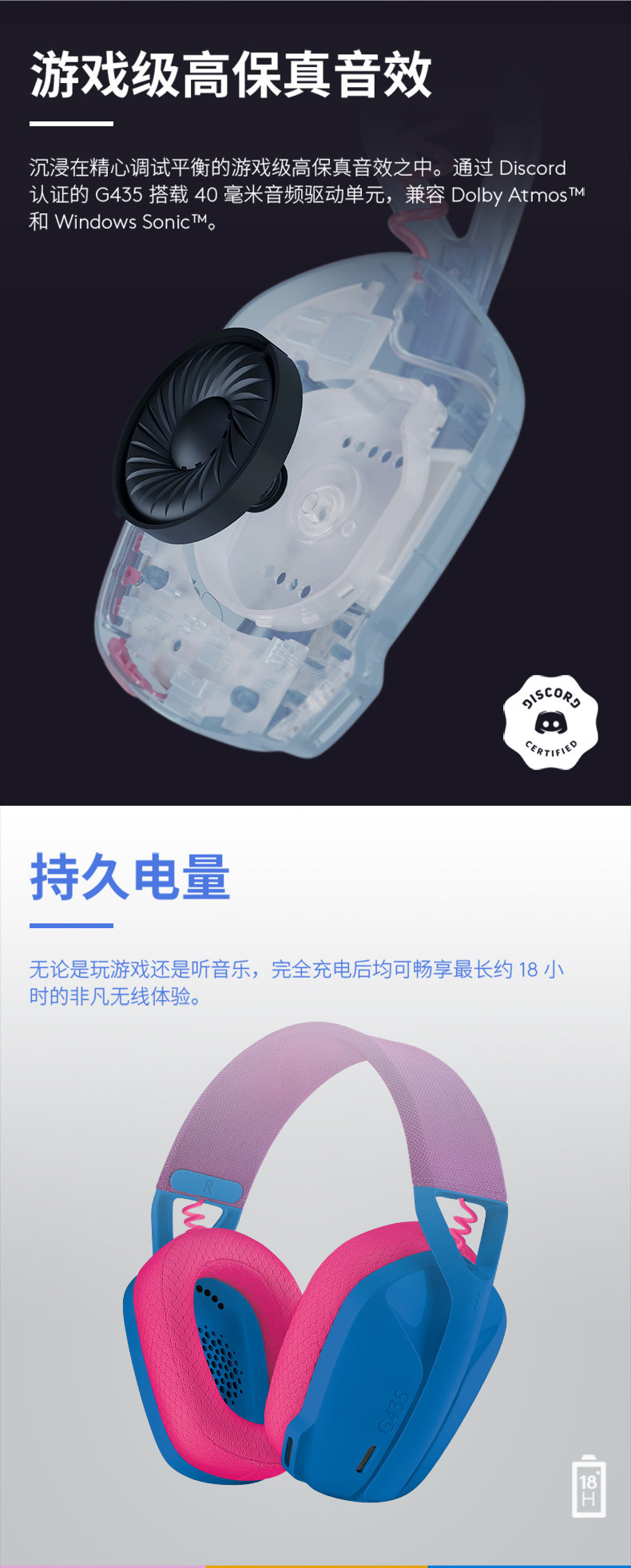 Беспроводной игровой гарнитура None Logitech G435 215