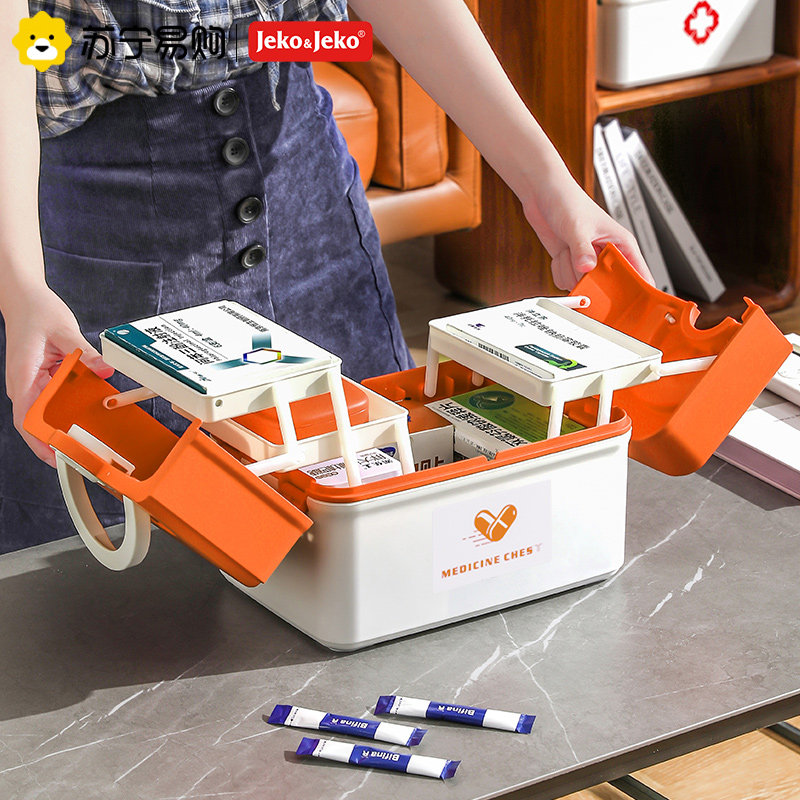 Jeko525 Medicine Box Home Dress Household Large Capacity Medicine Case Multi-layer Drug Extra-large Classification Drug Small Medicine Box-Taobao