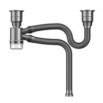 Kitchen sink drain pipe sink deodorant full set of drainer double tank accessories drain pipe set 1822