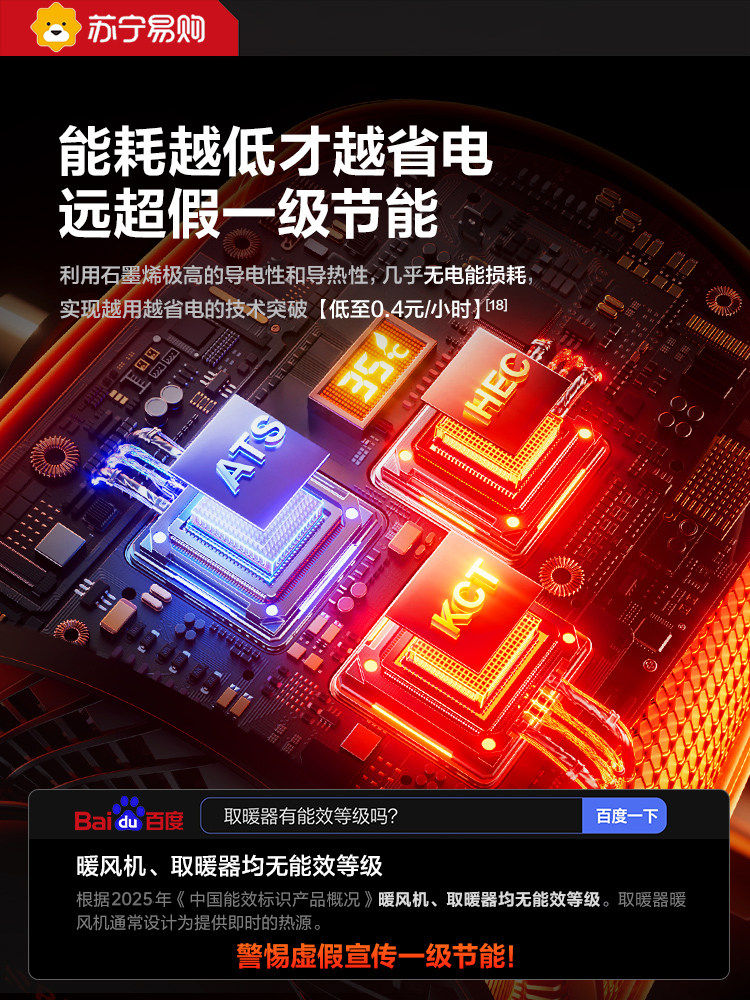 2025 New Graphene Heater Electric Fan Heater for Indoor Use, Baby and Infant Bathroom, Small Sun Heater for Winter, Home Bedroom Desktop, Whole House Large Area Energy-Saving Heating Device Y2025