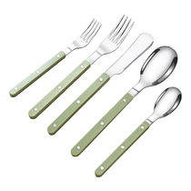 Western cutlery set household French stainless steel steak special dinner plate cutlery fork and spoon three-piece set 2018