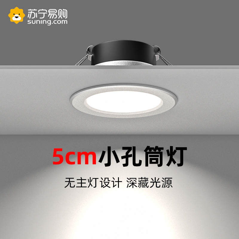 Led cylinder lamp Home Embedded 5-6 5cm Open Pore Aisle Living Room Ceiling Light Smallpox Spotlight Bulleye Light 2419-Taobao