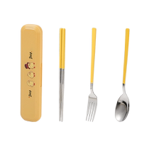 316 stainless steel primary school student chopsticks spoon portable box storage childrens tableware set for one person Baili 1632