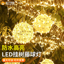 Colored lights flashing string lights starry sky lights outdoor atmosphere lights landscape hanging tree lights rattan ball lights decorative lights hanging lights 383