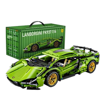 Lamborghini building blocks puzzle assembly model remote control supercar car boy toy mechanical set building blocks 1433